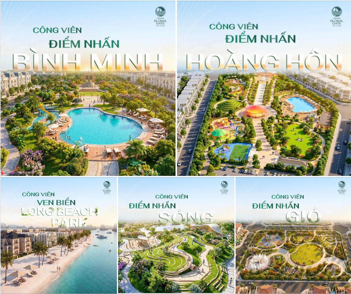 Bộ phối cảnh quảng bá các không gian công viên của dự án